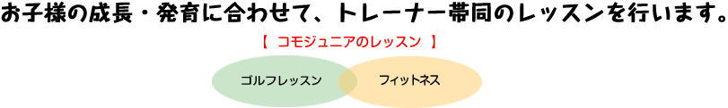 お子様の成長・発育に合わせて、トレーナー帯同のレッスンを行います。